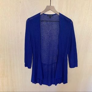 Eileen Fisher Royal Blue Mesh Knit Cardigan XS